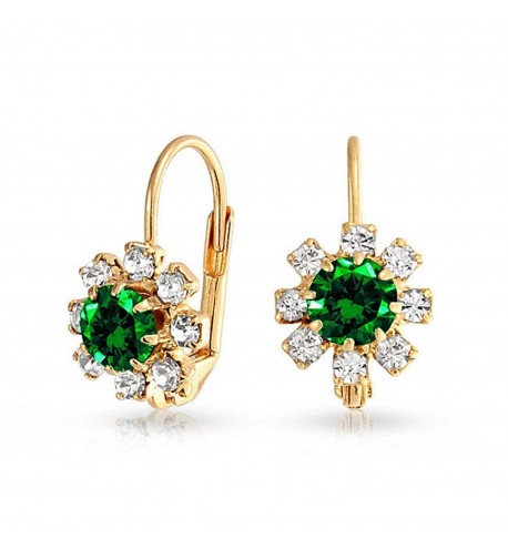 Bling Jewelry Simulated Emerald Earrings