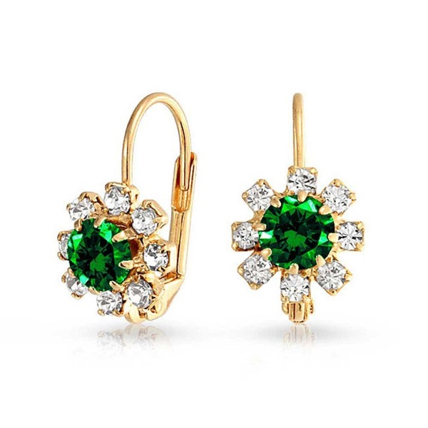 Bling Jewelry Simulated Emerald Earrings