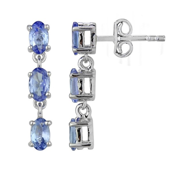 Fine Tanzanite Earrings Sterling Silver