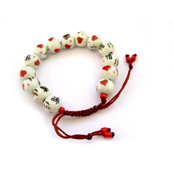 Porcelain Heart Beads Bracelet Meditation