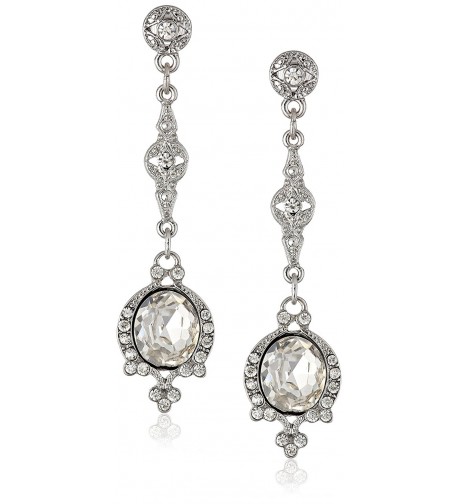 Downton Abbey Silver Tone Crystal Earrings