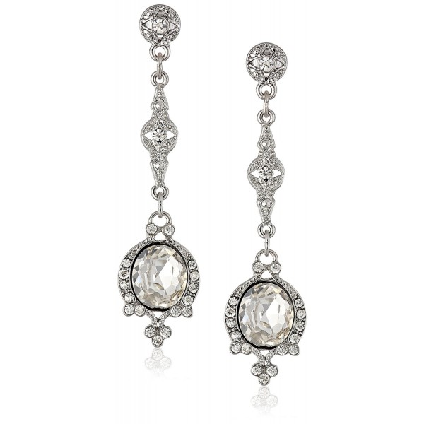 Downton Abbey Silver Tone Crystal Earrings