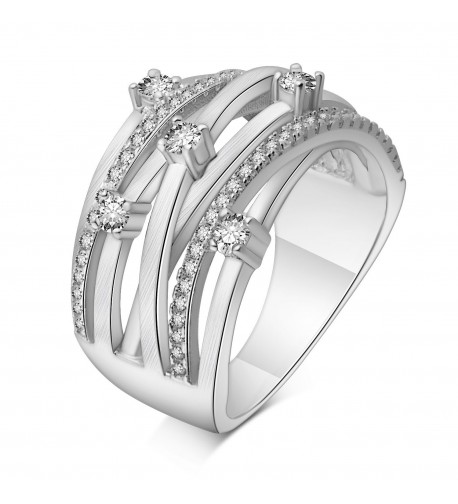 Adan Banfi Rhodium Plated Solitaire Statement