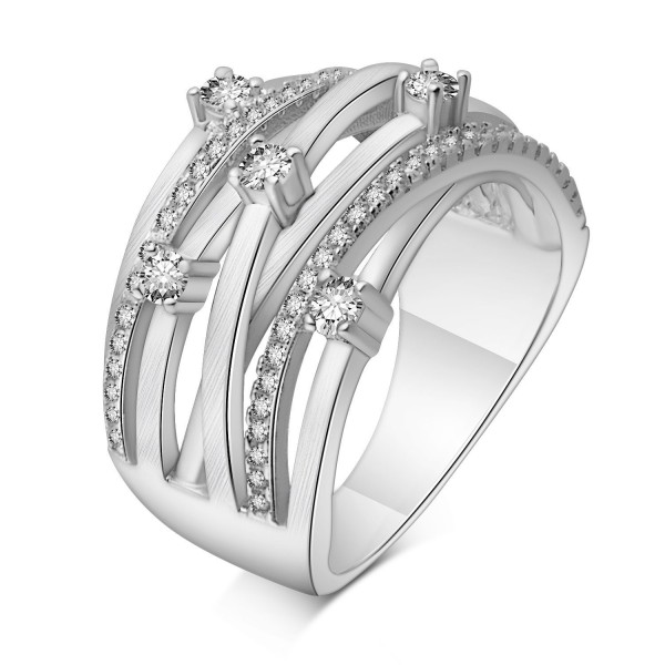 Adan Banfi Rhodium Plated Solitaire Statement