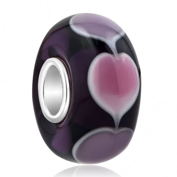 LovelyCharms Purple Murano Sterling Bracelets