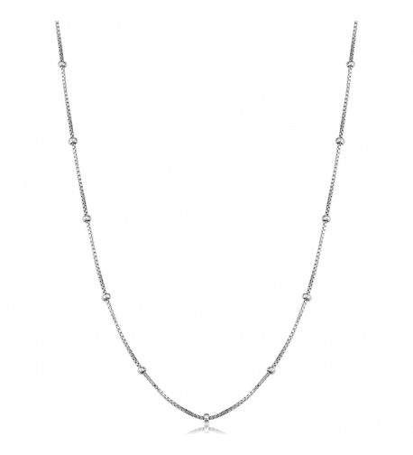 Kooljewelry Sterling Silver Station Necklace