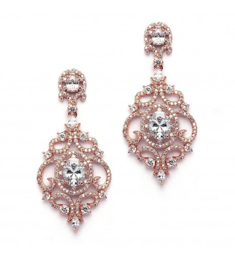 Mariell Victorian Zirconia Chandelier Earrings