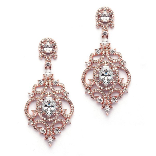 Mariell Victorian Zirconia Chandelier Earrings