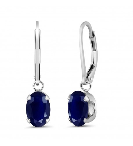 Sapphire Sterling Silver Womens Earrings