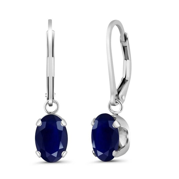 Sapphire Sterling Silver Womens Earrings