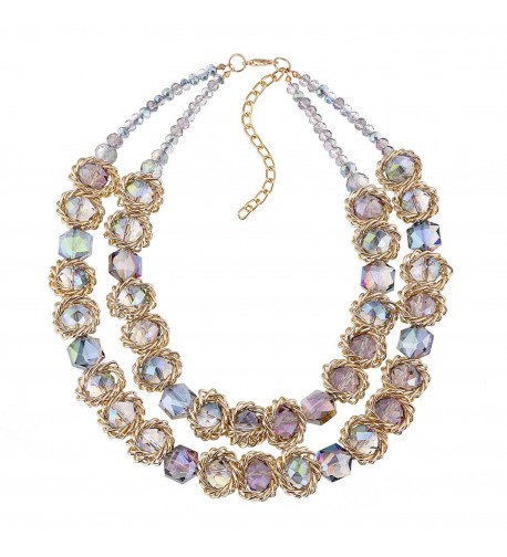 KAYMEN Crystals Chains Strand Necklace