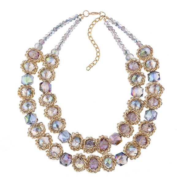 KAYMEN Crystals Chains Strand Necklace