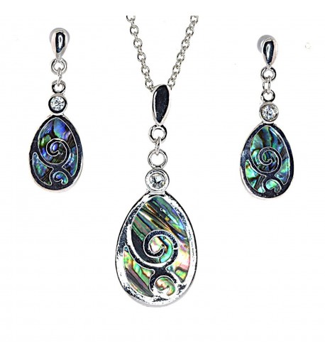 Celtic Abalone Shell Necklace Earrings