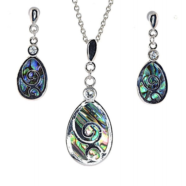 Celtic Abalone Shell Necklace Earrings