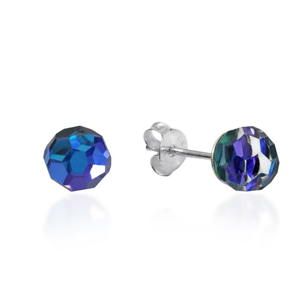 Purple Fashion Crystal Sterling Earrings