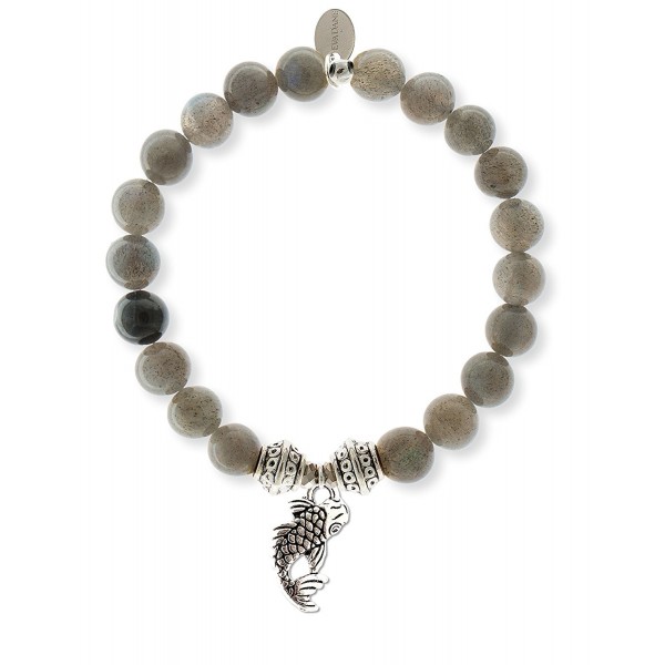 EvaDane Natural Labradorite Gemstone Bracelet