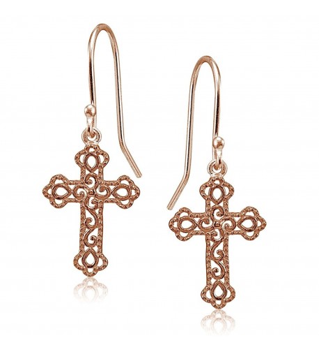 Flashed Sterling Polished Filigree Earrings