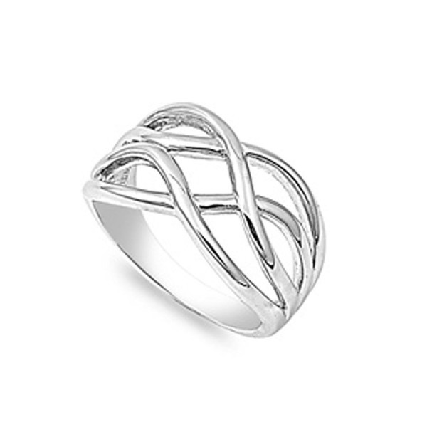 Sterling Silver Women's Simple Knot Ring Wholesale 925 Band New 12mm ...