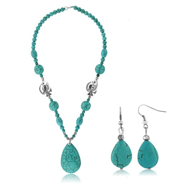 Simulated Turquoise Howlite Necklace Earring