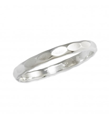 Sterling Silver Wedding Hammered Stacking