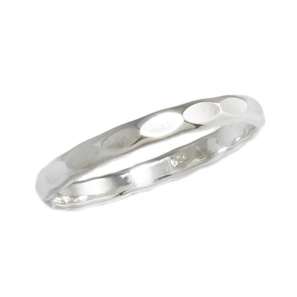 Sterling Silver Wedding Hammered Stacking