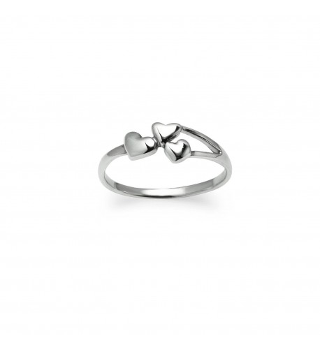 Sterling Silver Triple Hearts Ring