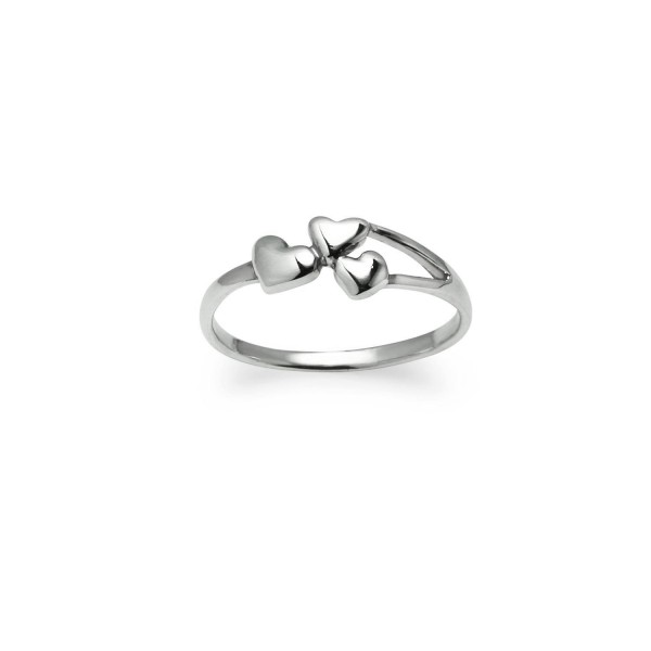 Sterling Silver Triple Hearts Ring