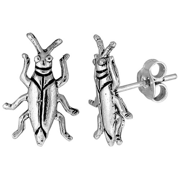 Tiny Sterling Silver Cockroach Earrings