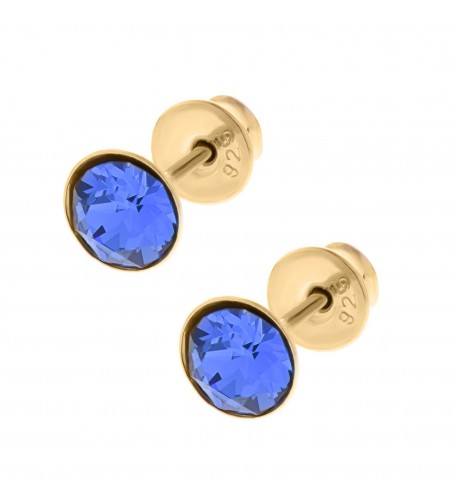 Sterling Simulated Sapphire Earrings Hypoallergenic