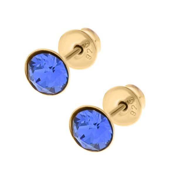 Sterling Simulated Sapphire Earrings Hypoallergenic