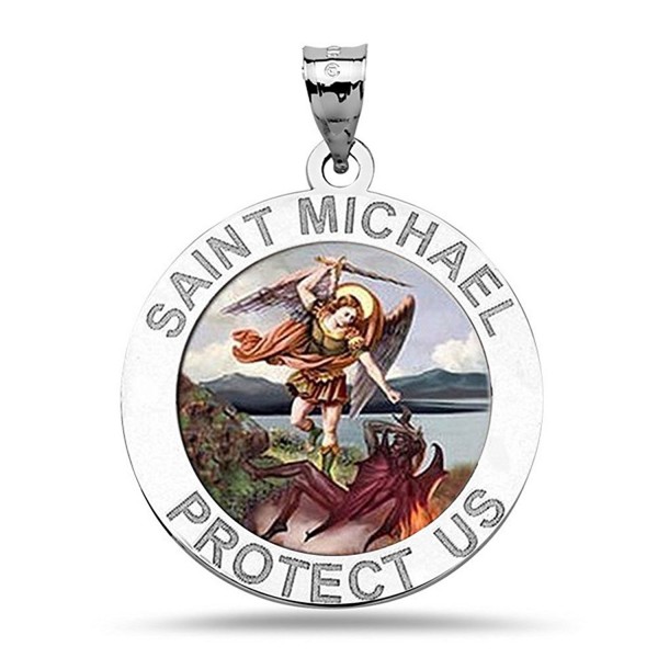 Saint Michael Religious Medal Color