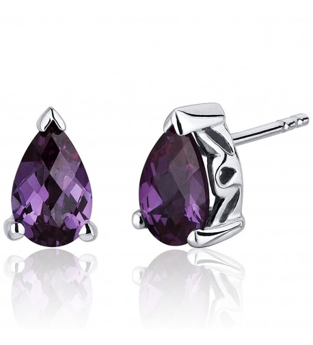 Simulated Alexandrite Earrings Sterling Silver