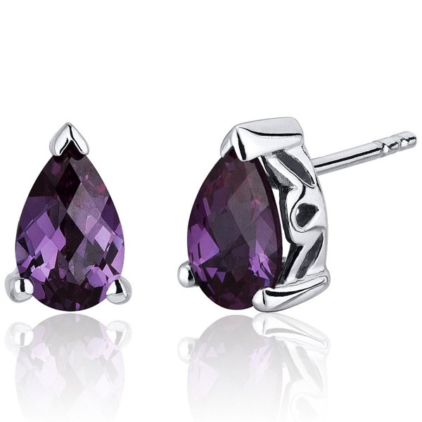 Simulated Alexandrite Earrings Sterling Silver