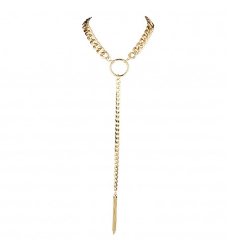 Lux Accessories Goldtone Tassel Necklace