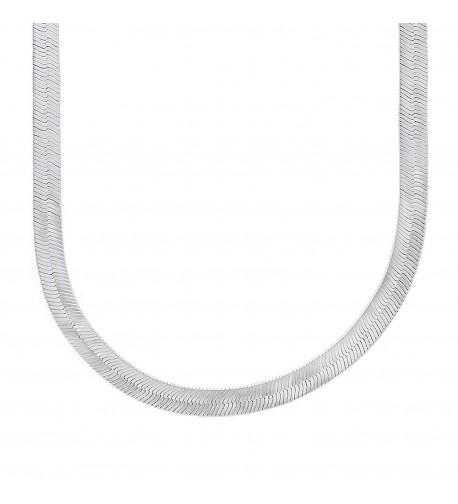 Rhodium Herringbone Necklace Microfiber Polishing