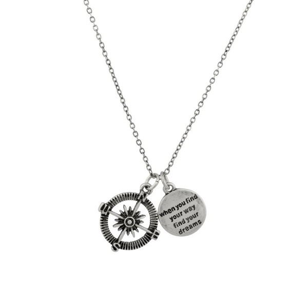 Dreams Compass Inspiration Pendant Necklace
