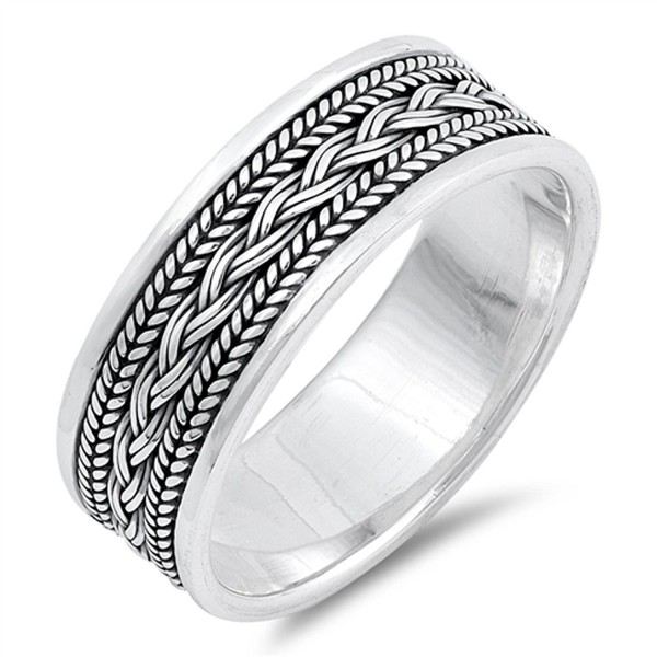 Sterling Silver Custom Engagement Ring Wedding Band Bridal Set Sizes 5 ...