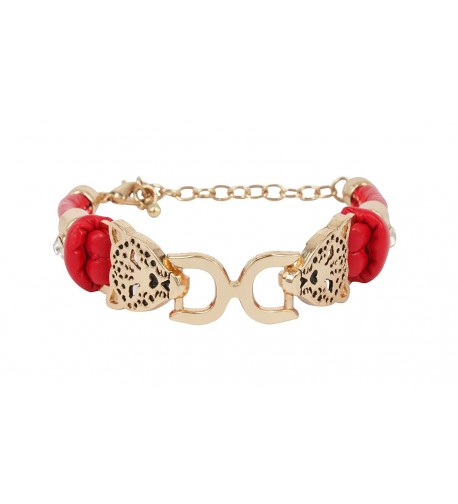 Fashion Bracelet Leopard Leather Crystal