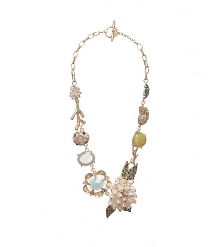 Fashionable statement Flower goldtone Necklace