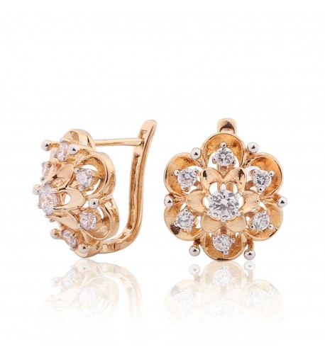 GULICX Zirconia Flower Pierced Earrings