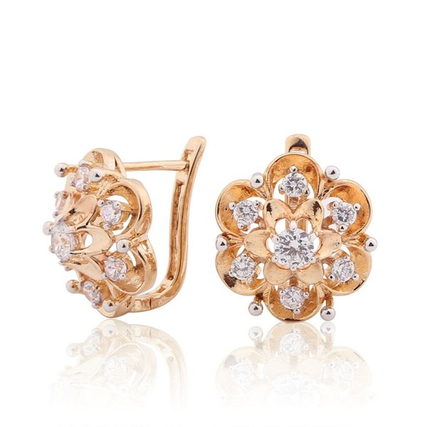 GULICX Zirconia Flower Pierced Earrings