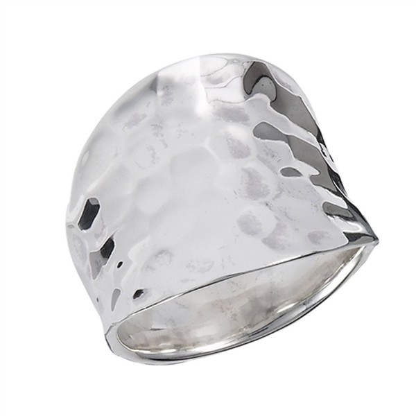 Concave Hammered Fashion Sterling Silver