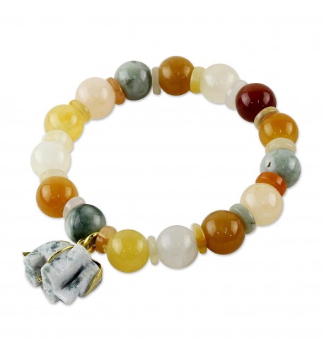 NOVICA Multi Gem Bracelet Elephant Remembrance