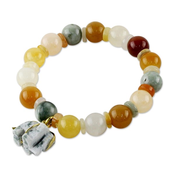 NOVICA Multi Gem Bracelet Elephant Remembrance