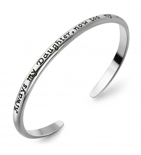 Sterling Daughter Engraved Message Bracelet