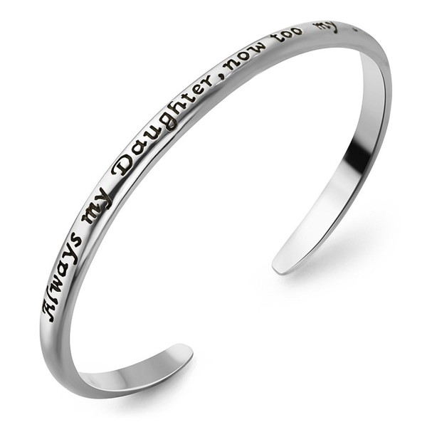 Sterling Daughter Engraved Message Bracelet