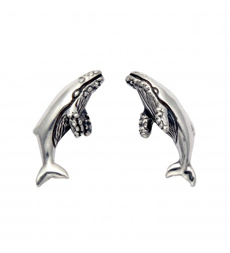 Sterling Silver Humpback Whale Earrings