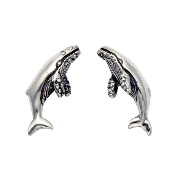 Sterling Silver Humpback Whale Earrings