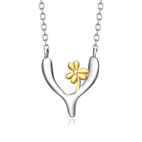 YFN Sterling Wishbone Pendant Necklace