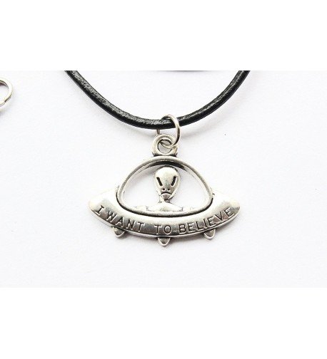 Believe Necklace ancient Silver Leather